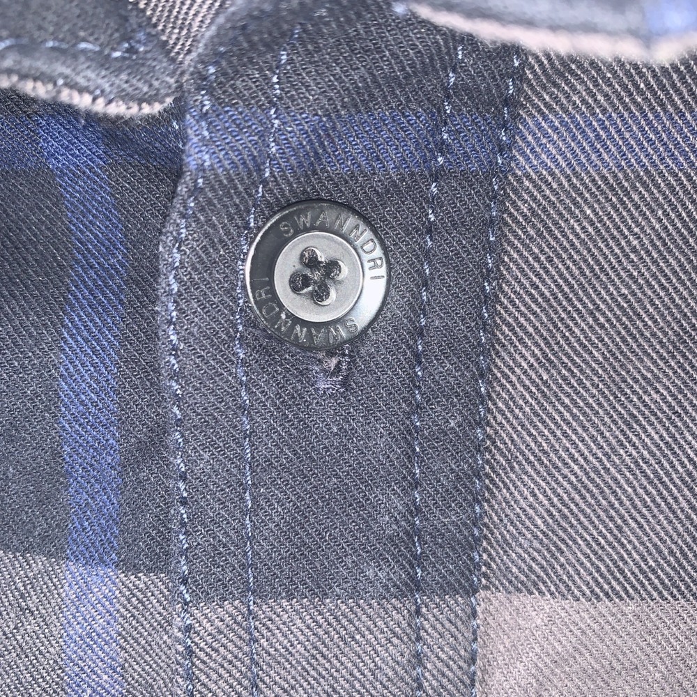Swanndri Plaid Button Quilted Shacket Mens Large Gray Black Blue New Zealand - Picture 5 of 16